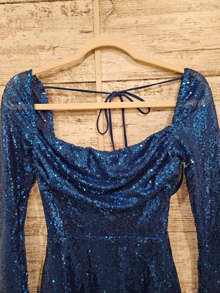 ROYAL BLUE SPARKLY SHORT DRESS