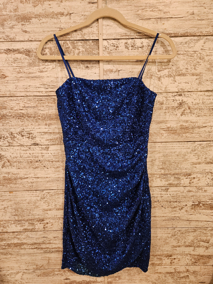 ROYAL BLUE SPARKLY SHORT DRESS