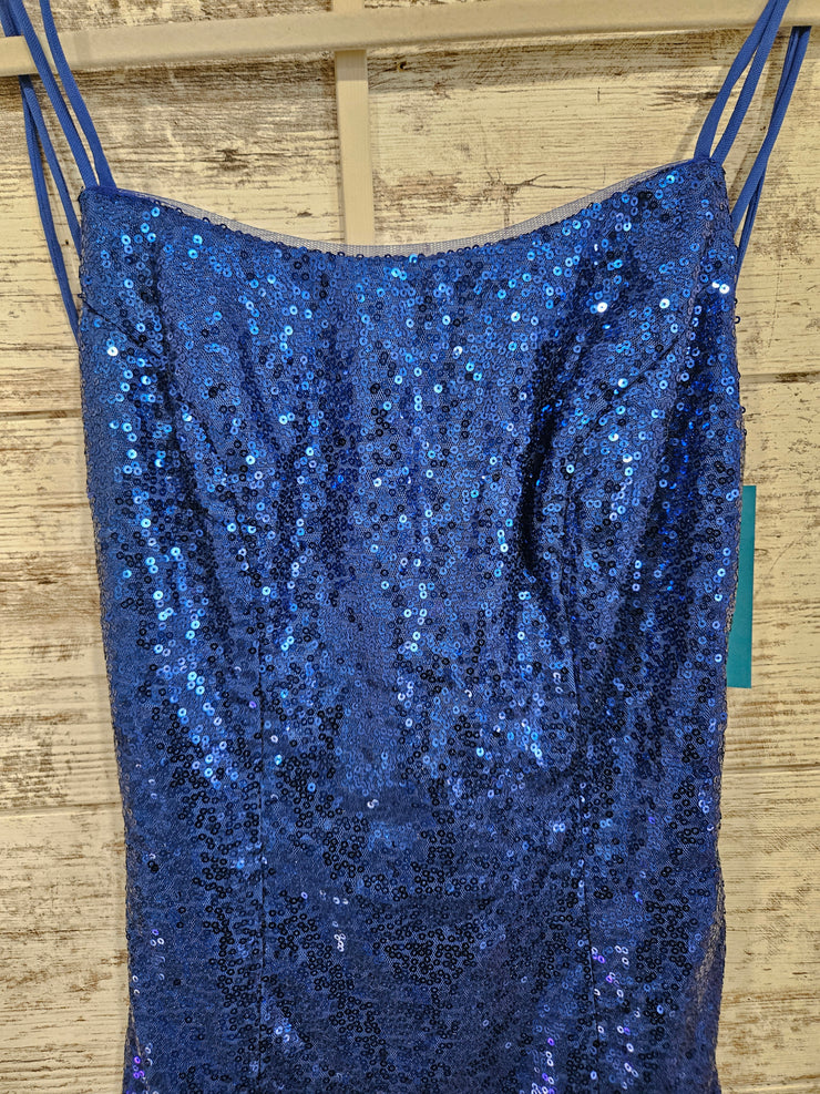 ROYAL BLUE SPARKLY SHORT DRESS