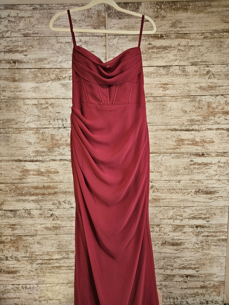 BURGUNDY LONG DRESS