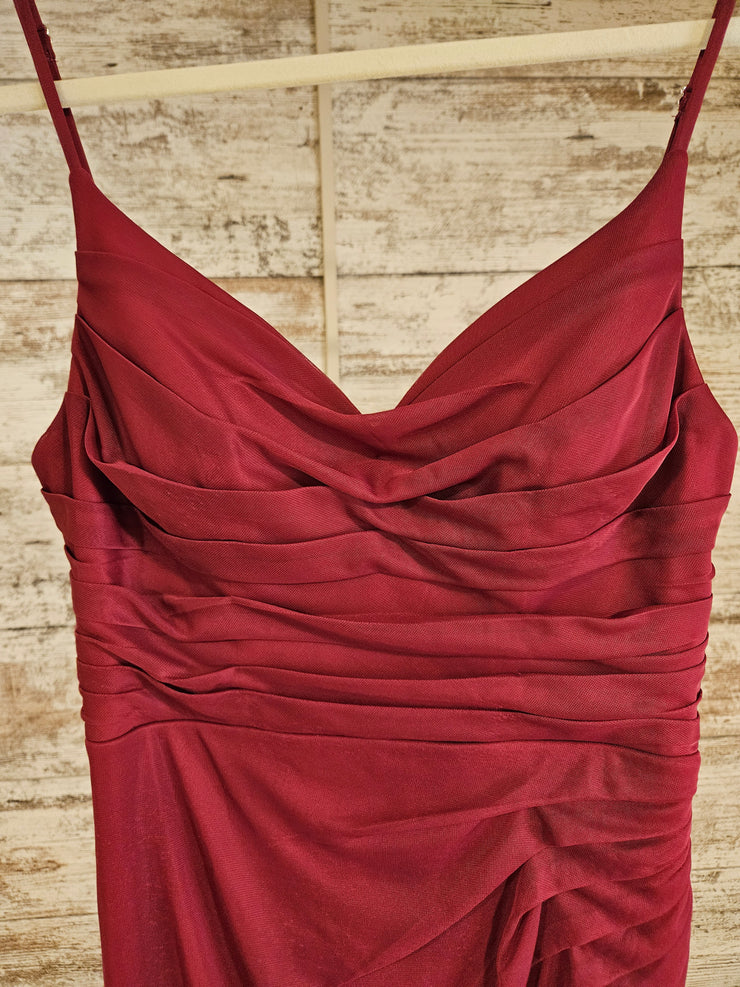 BURGUNDY LONG EVENING GOWN