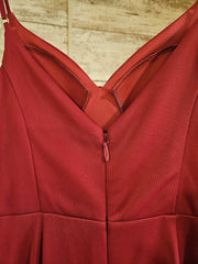 BURGUNDY LONG EVENING GOWN