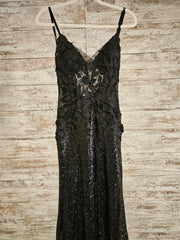 BLACK SPARKLY LONG DRESS