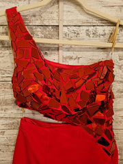 RED MIRROR SHORT DRESS