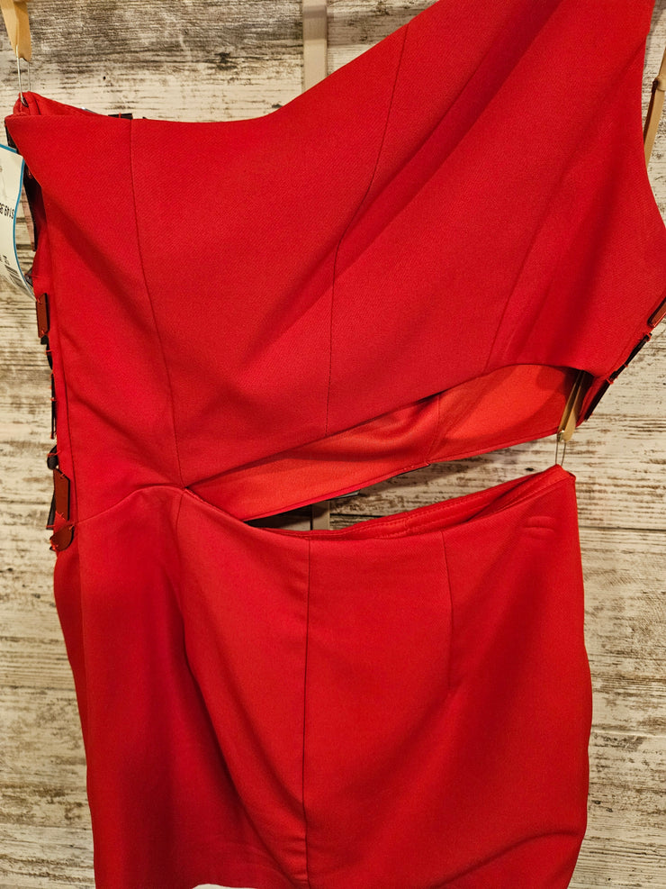 RED MIRROR SHORT DRESS