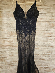 NAVY/NUDE LACE MERMAID GOWN