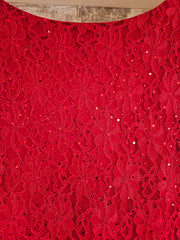 RED LACE LONG DRESS (NEW)