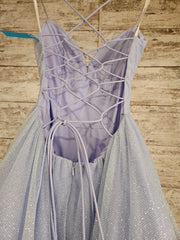 LAVENDER SPARKLY A LINE GOWN