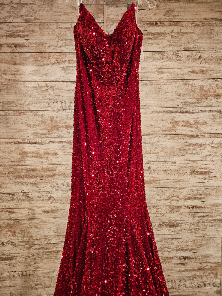 RED SPARKLY LONG DRESS