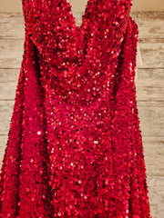 RED SPARKLY LONG DRESS