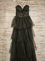 BLACK LAYERED A LINE GOWN -NEW