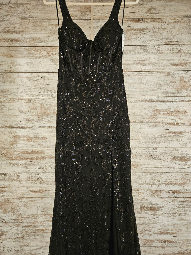 BLACK SPARKLY LONG DRESS (NEW)