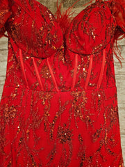 RED SPARKLY LONG DRESS (NEW)