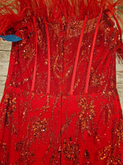 RED SPARKLY LONG DRESS (NEW)