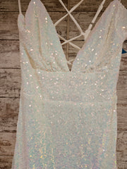 WHITE SPARKLY LONG DRESS (NEW)