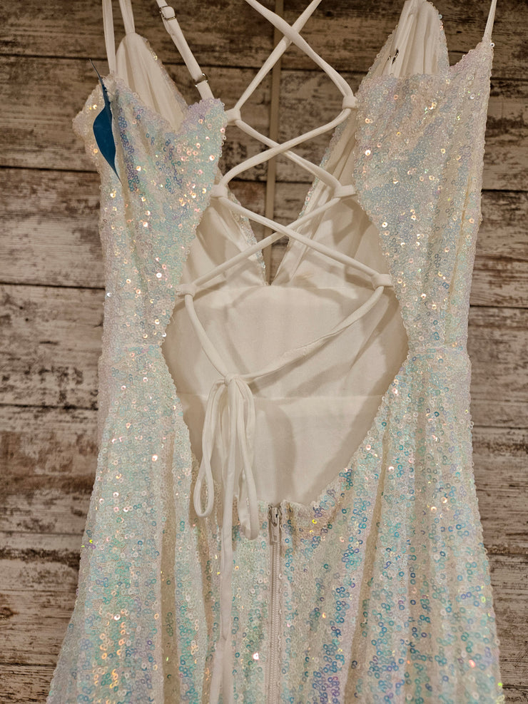 WHITE SPARKLY LONG DRESS (NEW)