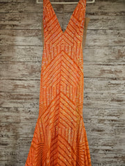ORANGE SPARKLY LONG DRESS