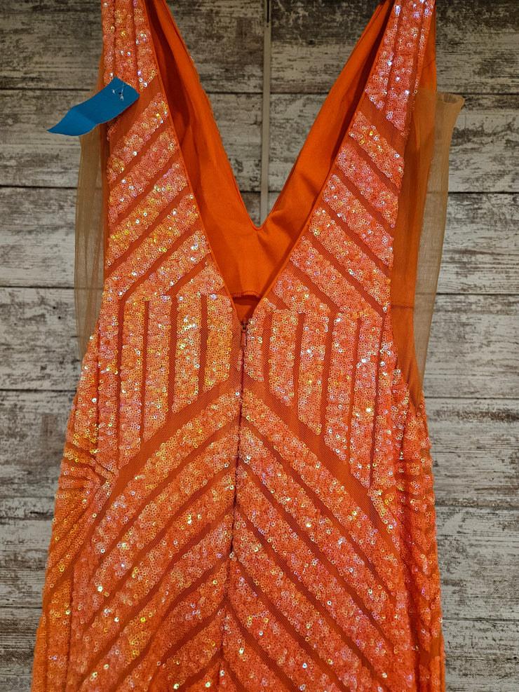 ORANGE SPARKLY LONG DRESS