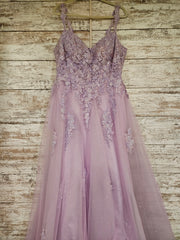 LAVENDER SPARKLY A LINE GOWN