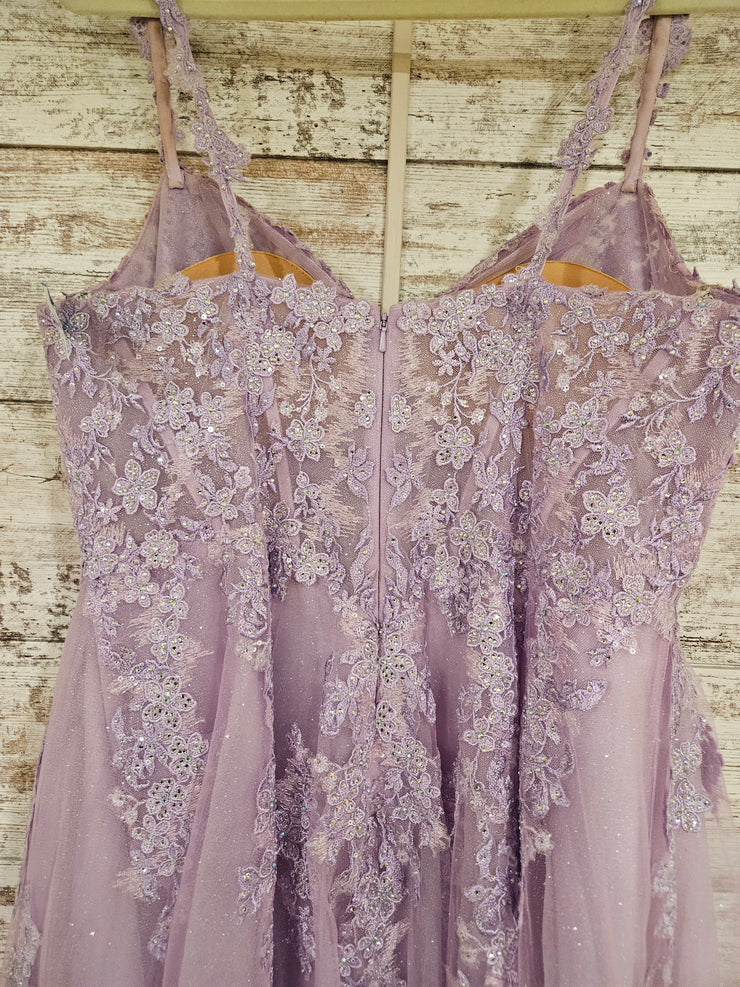 LAVENDER SPARKLY A LINE GOWN