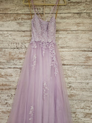 LAVENDER/FLORAL A LINE GOWN