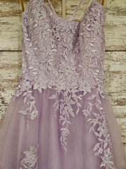 LAVENDER/FLORAL A LINE GOWN