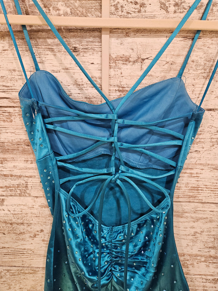 BLUE SPARKLY SHORT DRESS