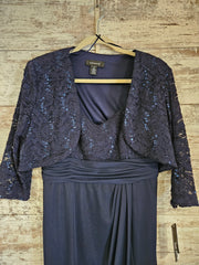 NAVY 2 PC. LONG DRESS SET-NEW