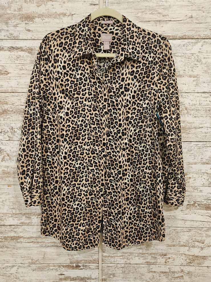 TAN/BLACK LEOPARD SHIRT