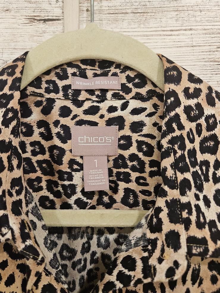 TAN/BLACK LEOPARD SHIRT