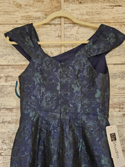 NAVY/GREEN LONG DRESS (NEW)