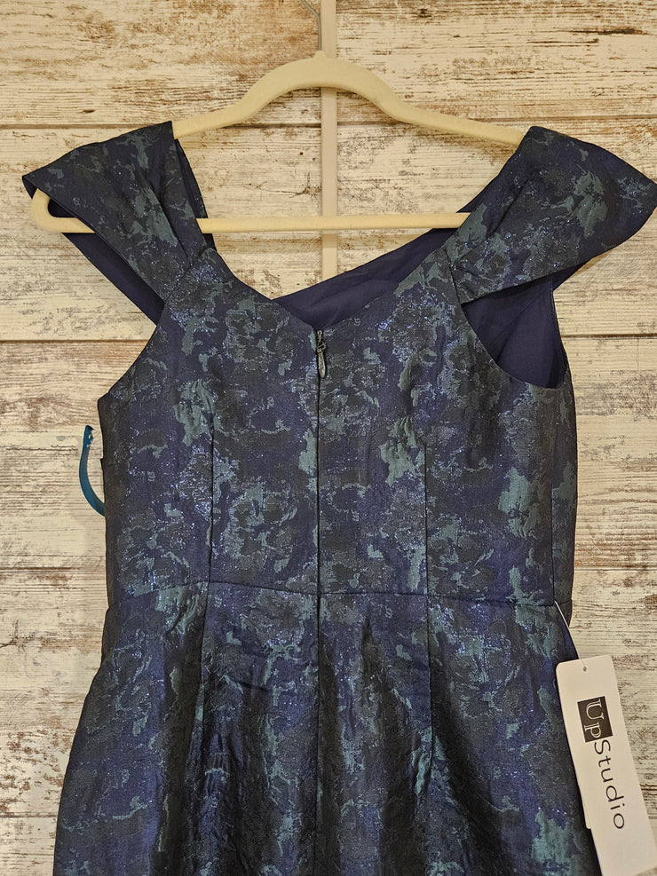 NAVY/GREEN LONG DRESS (NEW)