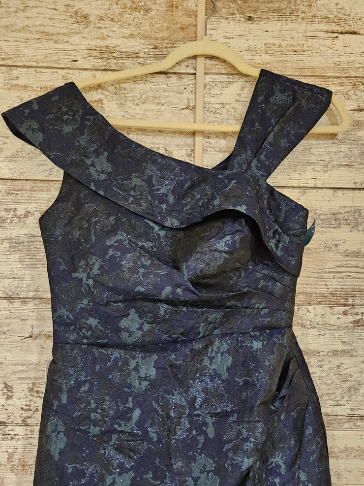 NAVY/GREEN LONG DRESS (NEW)