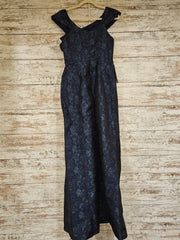 NAVY/GREEN LONG DRESS (NEW)