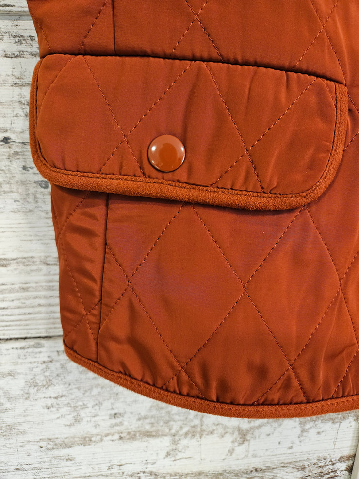 RUST COLORED QUILTED VEST $149