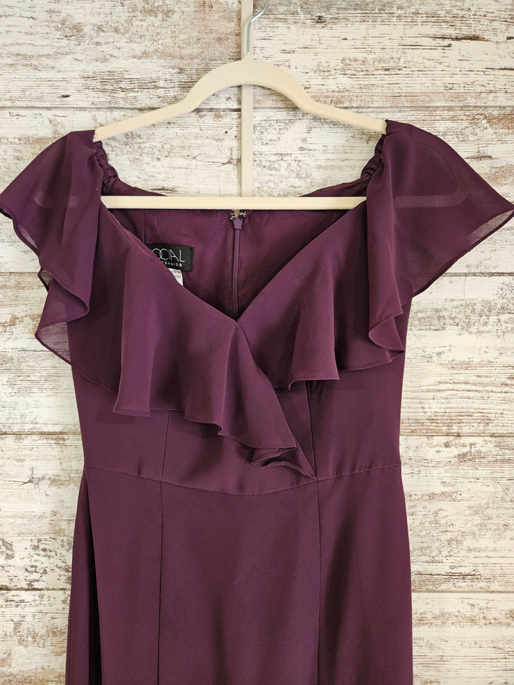 PURPLE LONG EVENING GOWN