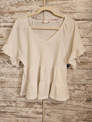 IVORY SHORT SLEEVE TOP
