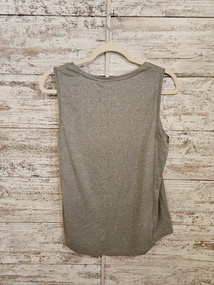 SILVER SPARKLY SLEEVELESS TOP