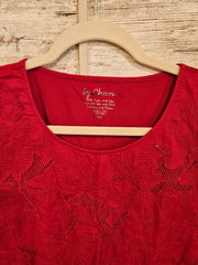 RED SHORT SLEEVE TOP