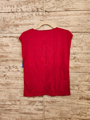 RED SHORT SLEEVE TOP