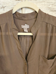 BROWN SHORT SLEEVE BLOUSE