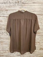 BROWN SHORT SLEEVE BLOUSE