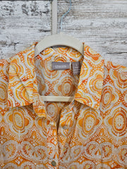 ORANGE/WHITE LONG SLEEVE TOP