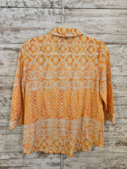 ORANGE/WHITE LONG SLEEVE TOP