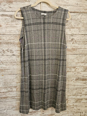 GRAY PONTE PLAID SHORT DRESS