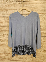 BLUE/BLACK 100% COTTON TOP