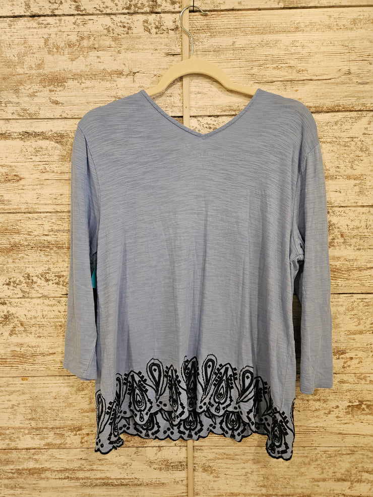 BLUE/BLACK 100% COTTON TOP