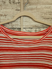 ORANGE/WHITE LONG SLEEVE TOP