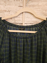 NAVY/GREEN PLAID TOP $89