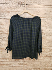 NAVY/GREEN PLAID TOP $89